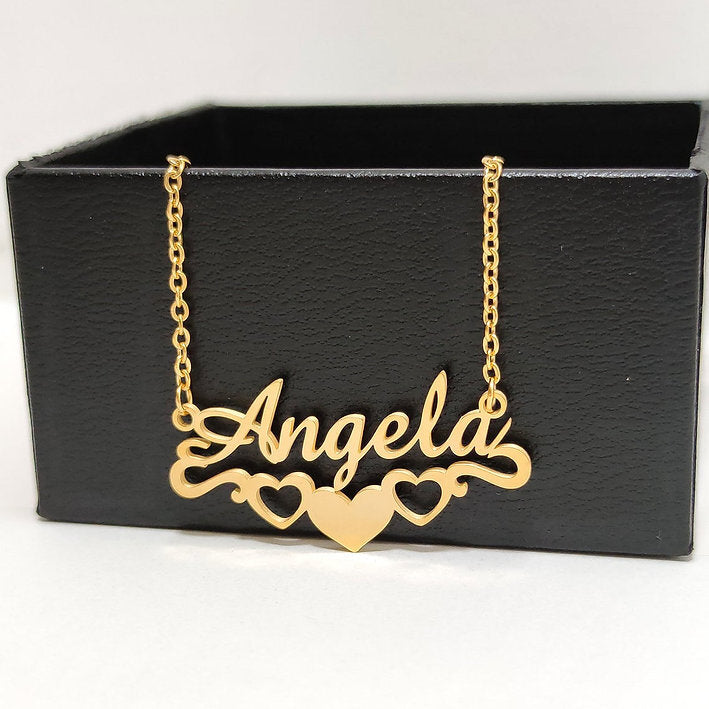 Top Name Bottom Heart Necklace