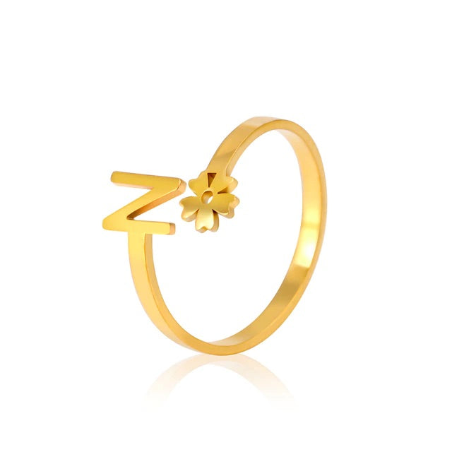 Bud Letter Solitary Ring