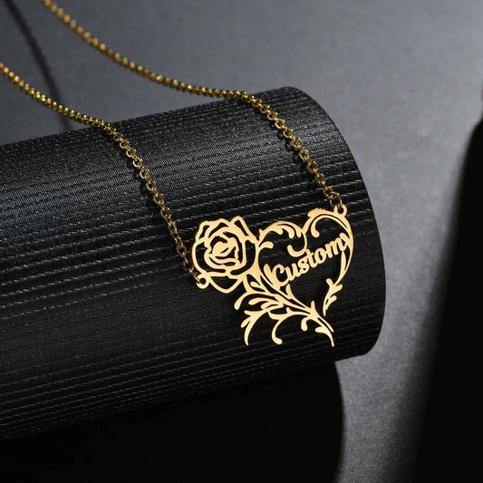 Brittle Heart Rose Necklace