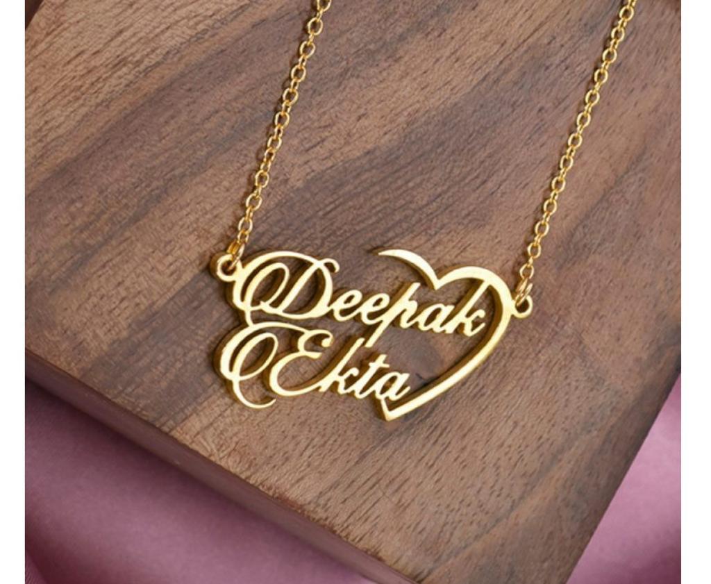 Gold Plated Necklace - The shape is your name.