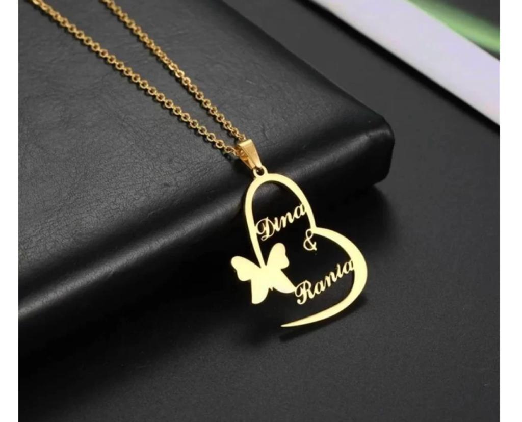 Gold Plated Necklace - The shape is your name.