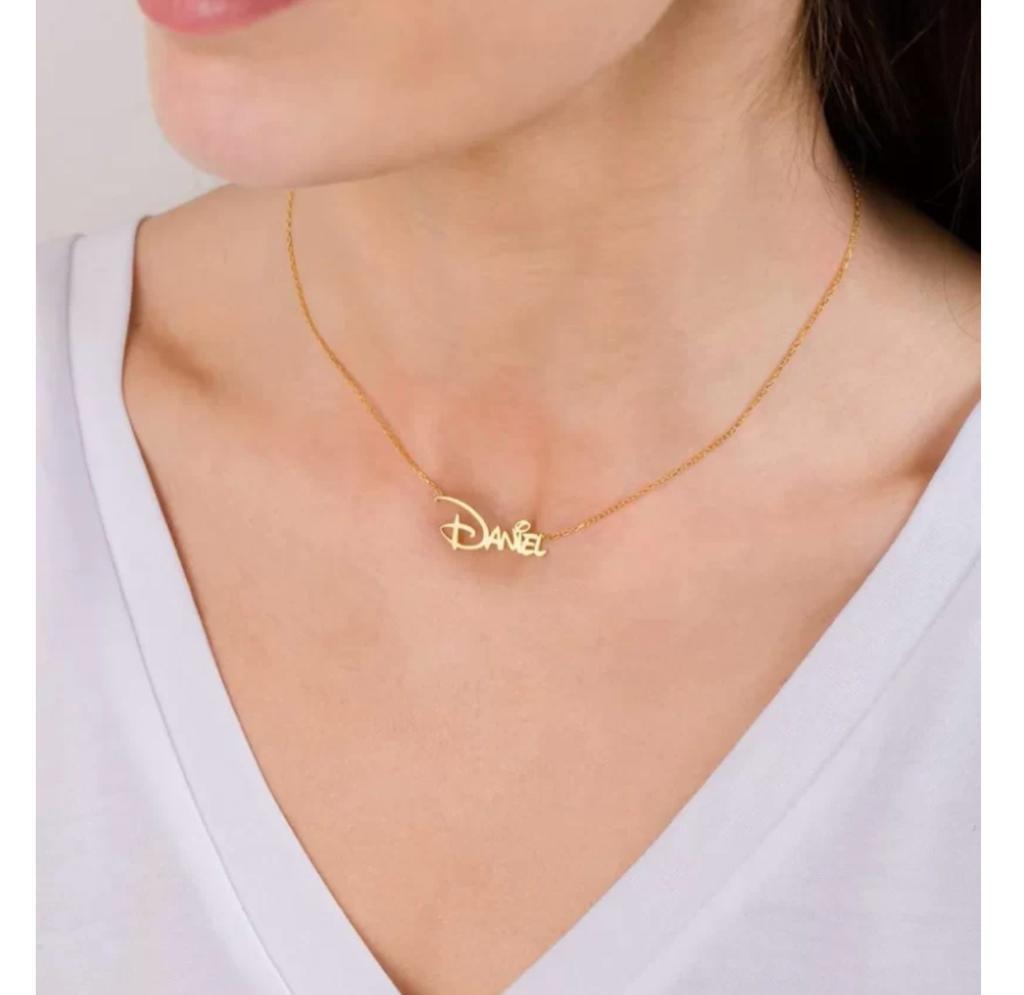 Gold Plated Necklace - The shape is your name.